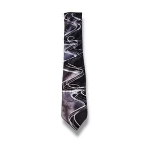 J Garcia Seascape Silk Tie Abstract Swirl Gray Black Art Necktie Mens Accessory